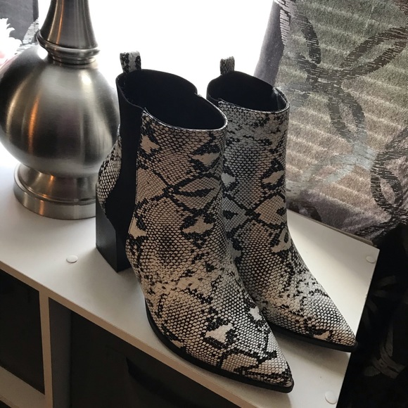 Lola Shoetique Shoes - Snakeskin ankle boots
